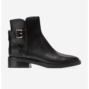 Cole Haan Women's Hampshire Black Leather Buckle Ankle Boots US 6.5